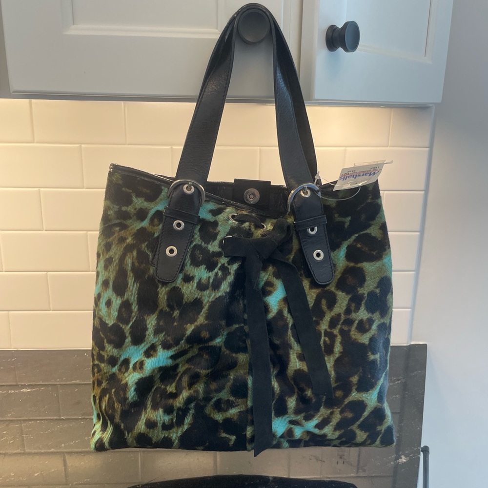 Roberta Gandolfi Italian leather and fur purse